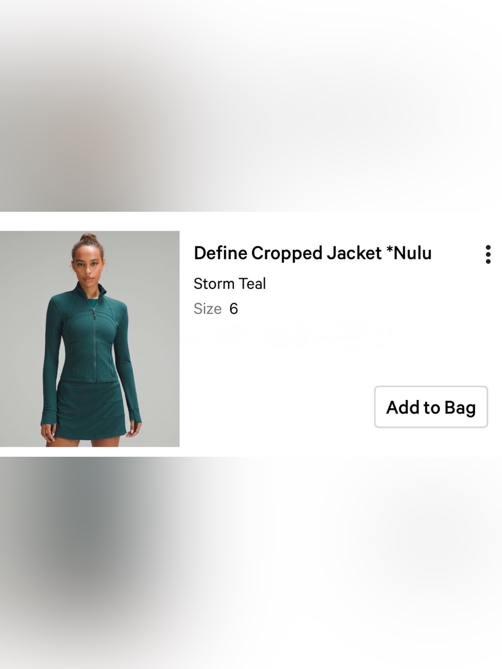 lululemon athletica Define Cropped Jacket in Storm Teal